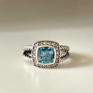 David Yurman petite Albion ring- blue topaz